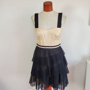 Tracy Reese Frock Black Lace Pont D'Esprit Dress Size 10